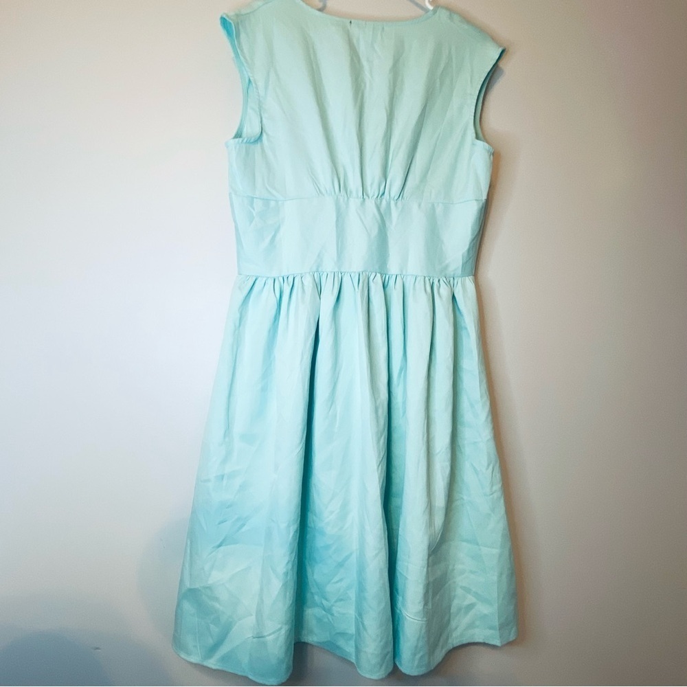 NWT Retro Vintage Inspired Chic Mint Green Sleeveless Midi Dress - Picture 2 of 11